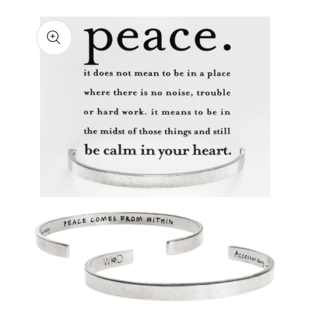 NEW. Whitney Howard Quotable Cuff Bracelet. Peace.